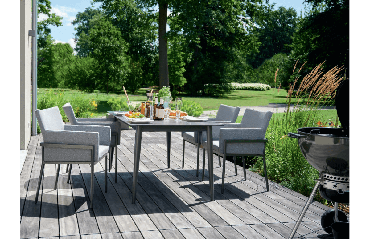 Ensemble table et fauteuils de jardin aluminium/Sunproof 4 personnes Morena - Sieger Exclusiv