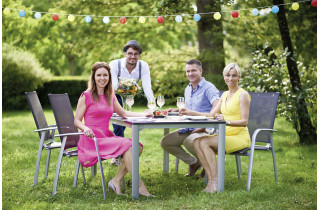 Ensemble table et fauteuils de jardin aluminium/Textilux 4 personnes Padua - Sieger Exclusiv