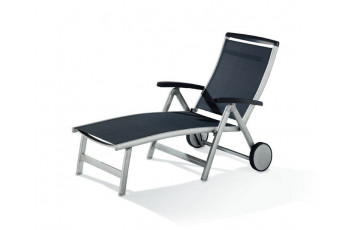 Bain de soleil design inclinable aluminium/Textilux Royal - Sieger Exclusiv