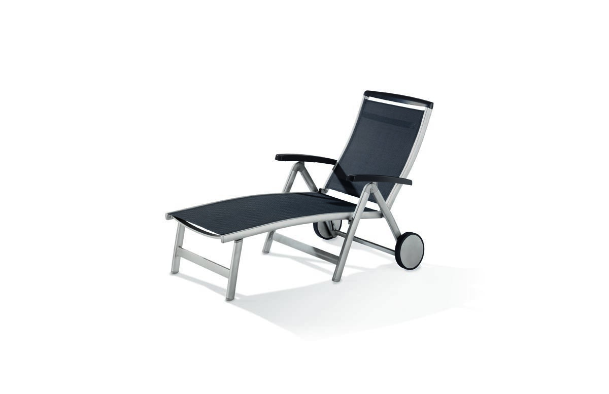 Bain de soleil design inclinable aluminium/Textilux Royal - Sieger Exclusiv