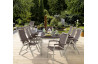 Ensemble table et fauteuils de jardin extensible aluminium/Textilux 8 personnes Royal - Sieger Exclusiv