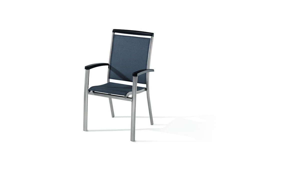 Fauteuil salon de jardin empilable aluminium/Textilux Royal - Sieger Exclusiv