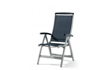 Grand fauteuil salon de jardin inclinable aluminium/Textilux Royal - Sieger Exclusiv