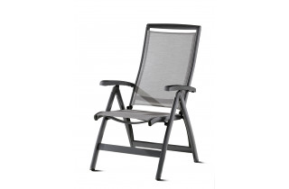 Grand fauteuil salon de jardin inclinable aluminium/Textilux Royal - Sieger Exclusiv