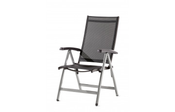 Grand fauteuil salon de jardin inclinable aluminium/Textilux Salerno - Sieger Exclusiv