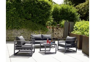 Salon de jardin bas pliant aluminium/Sunproof 4 personnes Sydney - Sieger Exclusiv Passion