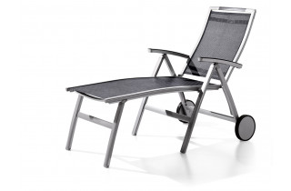 Bain de soleil luxe design inclinable aluminium/Textilux Trento - Sieger Exclusiv