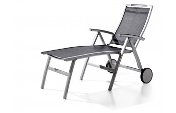 Bain de soleil luxe design inclinable aluminium/Textilux Trento - Sieger Exclusiv