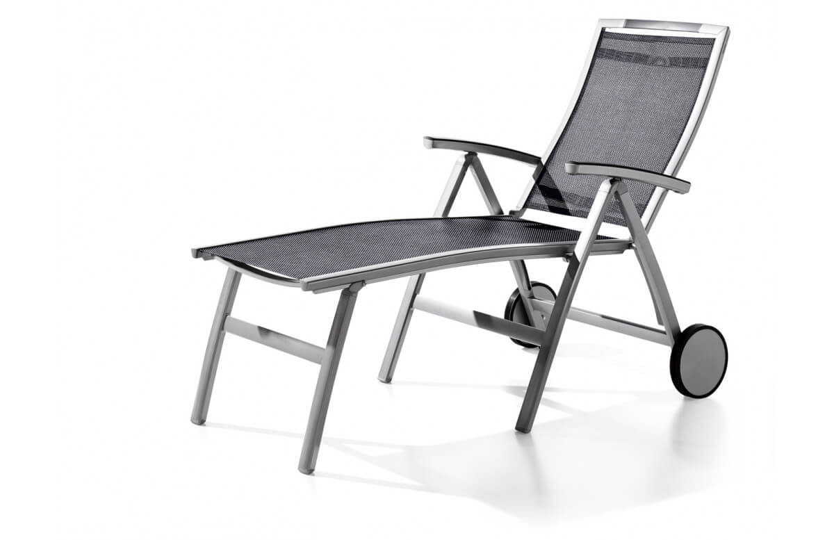 Bain de soleil luxe design inclinable aluminium/Textilux Trento - Sieger Exclusiv