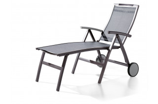 Bain de soleil luxe design inclinable aluminium/Textilux Trento - Sieger Exclusiv