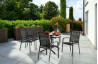 Ensemble table et fauteuils de jardin pliant aluminium/Textilux 6 personnes Meran - Sieger