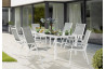 Ensemble table et fauteuils de jardin pliant aluminium/Textilux 6 personnes Calvi - Sieger Exclusiv