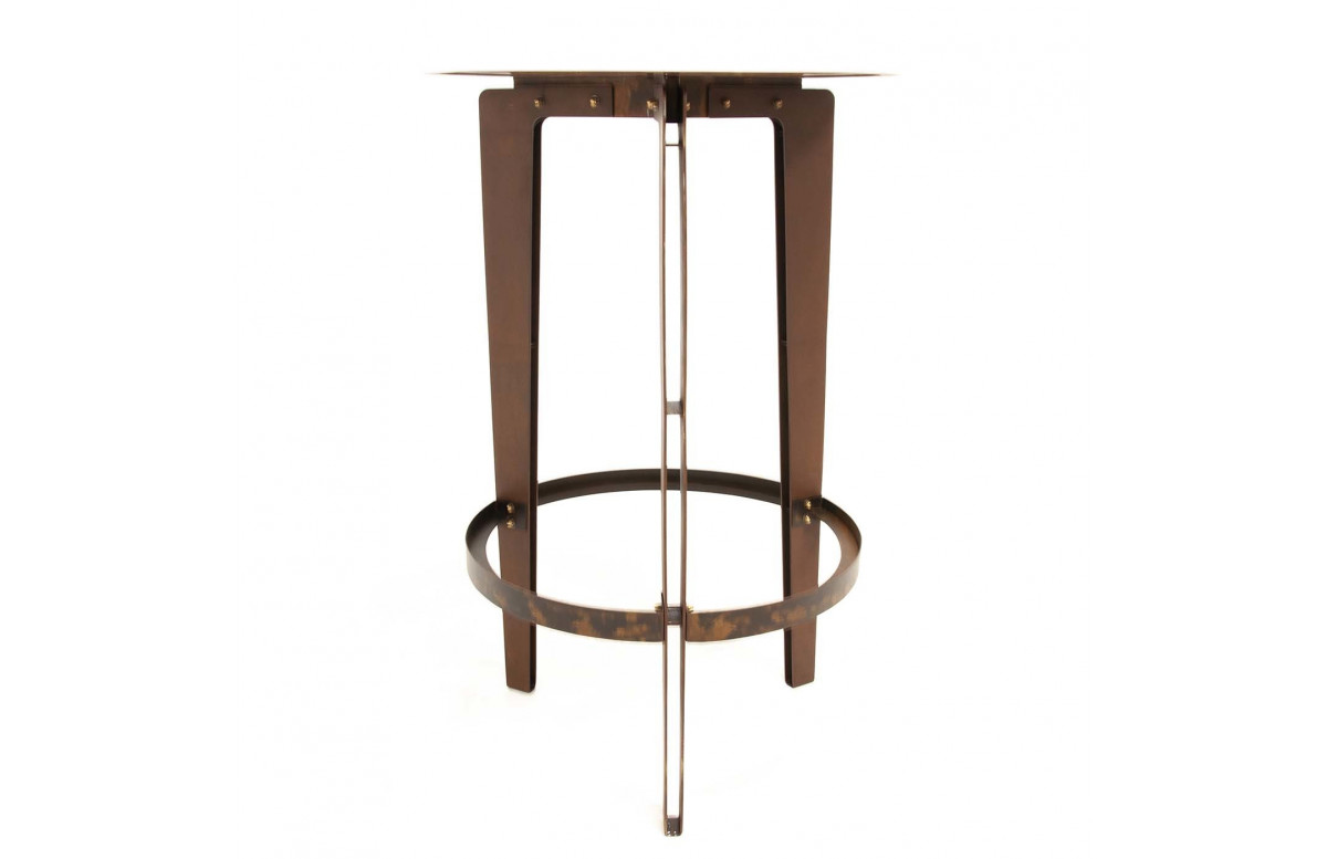 Table de jardin ronde en corten bruni LEGGERO 002 - TrackDesign par Giuseppe Pio D’Altilia