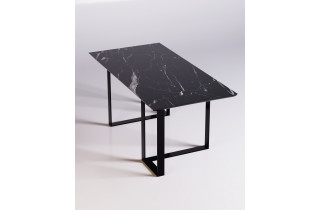 Table de jardin rectangulaire en acier laqué noir RATIO - TrackDesign par Vincenzo Minenna