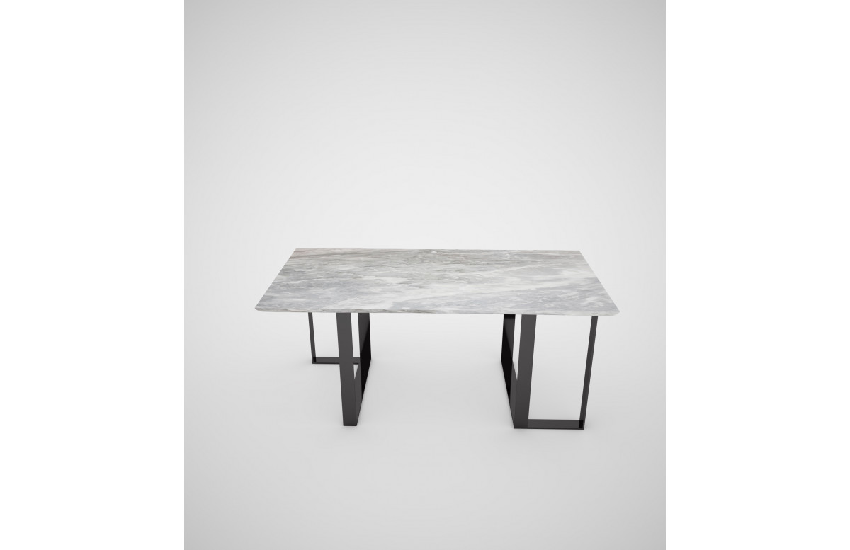 Table de jardin rectangulaire en acier laqué noir RATIO - TrackDesign par Vincenzo Minenna