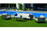 Salon de jardin bas 5 personnes en aluminium et Dralon - Augusta - Hevea