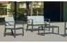 Salon de jardin bas 4 personnes en aluminium et Dralonlux- Azores - Hevea