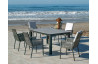 Ensemble table et fauteuils de jardin 6 personnes en aluminium et HPL - Camelia/catania - Hevea