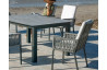 Ensemble table et fauteuils de jardin 6 personnes en aluminium et HPL - Camelia/catania - Hevea