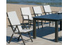 Ensemble table et fauteuils de jardin pliables 8 personnes en aluminium et HPL - Camelia/palma - anthracite - Hevea