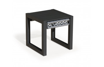 Table basse desserte en aluminium et cordage - Cayman - anthracite - Hevea