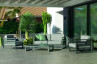 Salon de jardin bas 4 personnes en aluminium et Dralonlux - Cosmos - Hevea