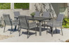 Ensemble table et fauteuils de jardin 6 personnes en aluminium et cordage - Dalas/catania - Hevea
