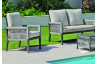 Salon de jardin bas 4 personnes en aluminium, dralon et cordage - Havana - Hevea