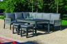 Salon de jardin bas d'angle 8 personnes en aluminium et cordage - Havana - anthracite - Hevea