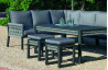 Salon de jardin bas d'angle 8 personnes en aluminium et cordage - Havana - anthracite - Hevea