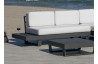 Salon de jardin bas d'angle 4 personnes en aluminium et Dralon - Menfis - anthracite - Hevea