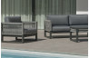 Salon de jardin bas 4 personnes en aluminium, dralon et cordage - Monterrey - Hevea