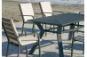 Ensemble table et fauteuils de jardin 6 personnes en aluminium et Dralon - Olimpia/caravel - anthracite - Hevea