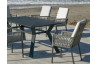 Ensemble table et fauteuils de jardin 6 personnes en aluminium et cordage - Olimpia/catania - anthracite - Hevea