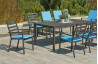 Ensemble table et fauteuils de jardin 8 personnes en aluminium et Dralon - Palma - Hevea
