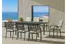 Ensemble table et fauteuils de jardin extensible 8 personnes en aluminium et Dralon - Palma - anthracite - Hevea