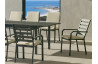 Ensemble table et fauteuils de jardin extensible 8 personnes en aluminium et Dralon - Palma - anthracite - Hevea