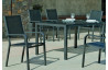 Ensemble table et fauteuils de jardin 6 personnes en aluminium et textilène - Palma gema - anthracite - Hevea
