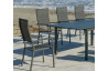 Ensemble table et fauteuils de jardin extensible 8 personnes en aluminium et HPL - Palma janeiro - anthracite - Hevea