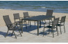 Ensemble table et fauteuils de jardin pliable 6 personnes en aluminium et textilène - Palma roma casablanca - anthracite - Hevea