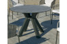 Ensemble table ronde et fauteuils de jardin 6 personnes en aluminium et HPL - Sumatra/tulip - anthracite - Hevea