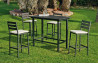 Ensemble haut table et fauteuils de jardin 4 personnes en aluminium et Dralon - Tropea - Hevea