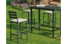 Ensemble haut table et fauteuils de jardin 4 personnes en aluminium et Dralon - Tropea - Hevea