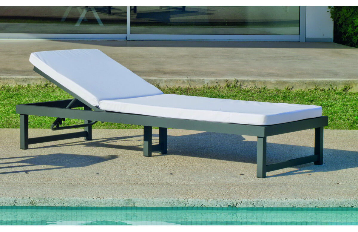 Bain de soleil multi-positions en aluminium et Dralon - Venecia - Hevea