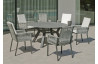 Ensemble table ronde et fauteuils de jardin 6 personnes en aluminium et Neolith - Boheme saigon /catania - Hevea