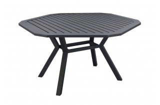 Table salon de jardin hexagonale 6 personnes en aluminium - Brasilia - Hevea