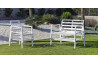 Salon de jardin bas empilable 4 personnes en aluminium et Dralon - Agata - blanc - Hevea