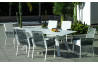 Ensemble table et fauteuils de jardin 6 personnes en aluminium et Krion - Andes/tulip - blanc - Hevea