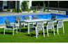 Ensemble table et fauteuils de jardin 8 personnes en aluminium et HPL - Camelia - blanc - Hevea