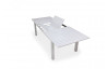 Ensemble table et fauteuils de jardin extensible 10 personnes en aluminium et textilène - Camelia roma - blanc - Hevea